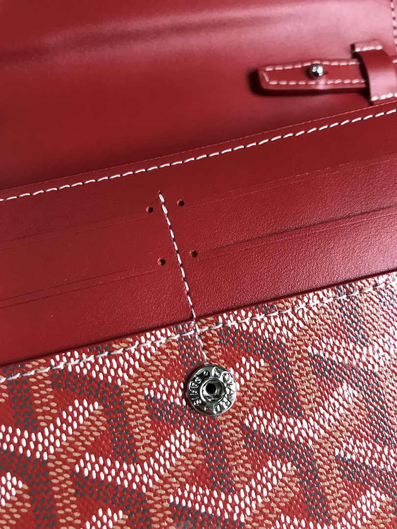 Goyard Varenne Continental Wallet 02019 Goyardine Canvas Red