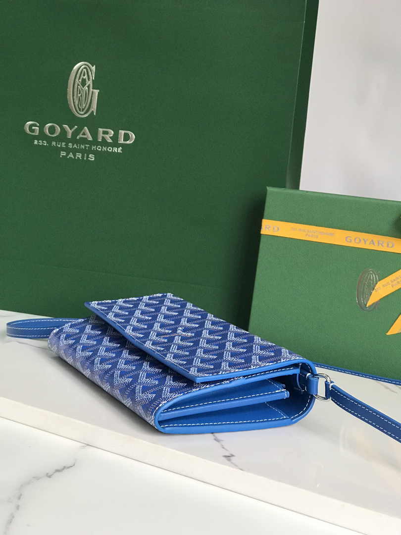 Goyard Varenne Continental Wallet 02019 Goyardine Canvas Blue