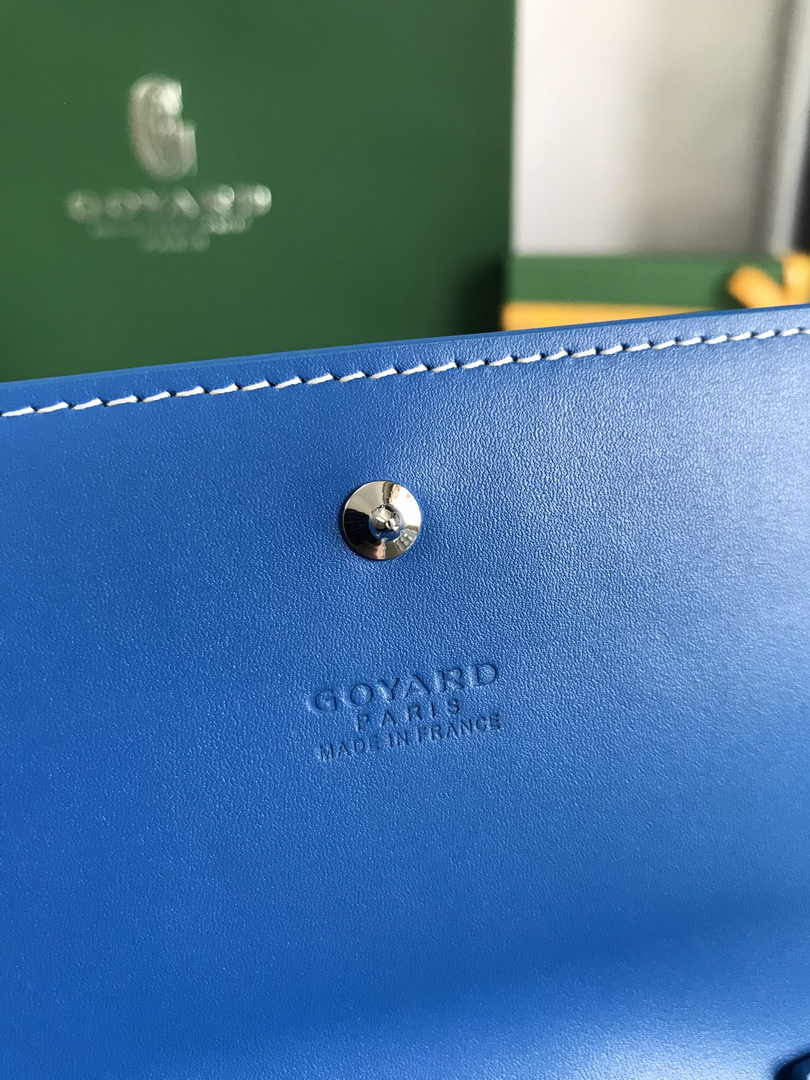 Goyard Varenne Continental Wallet 02019 Goyardine Canvas Blue