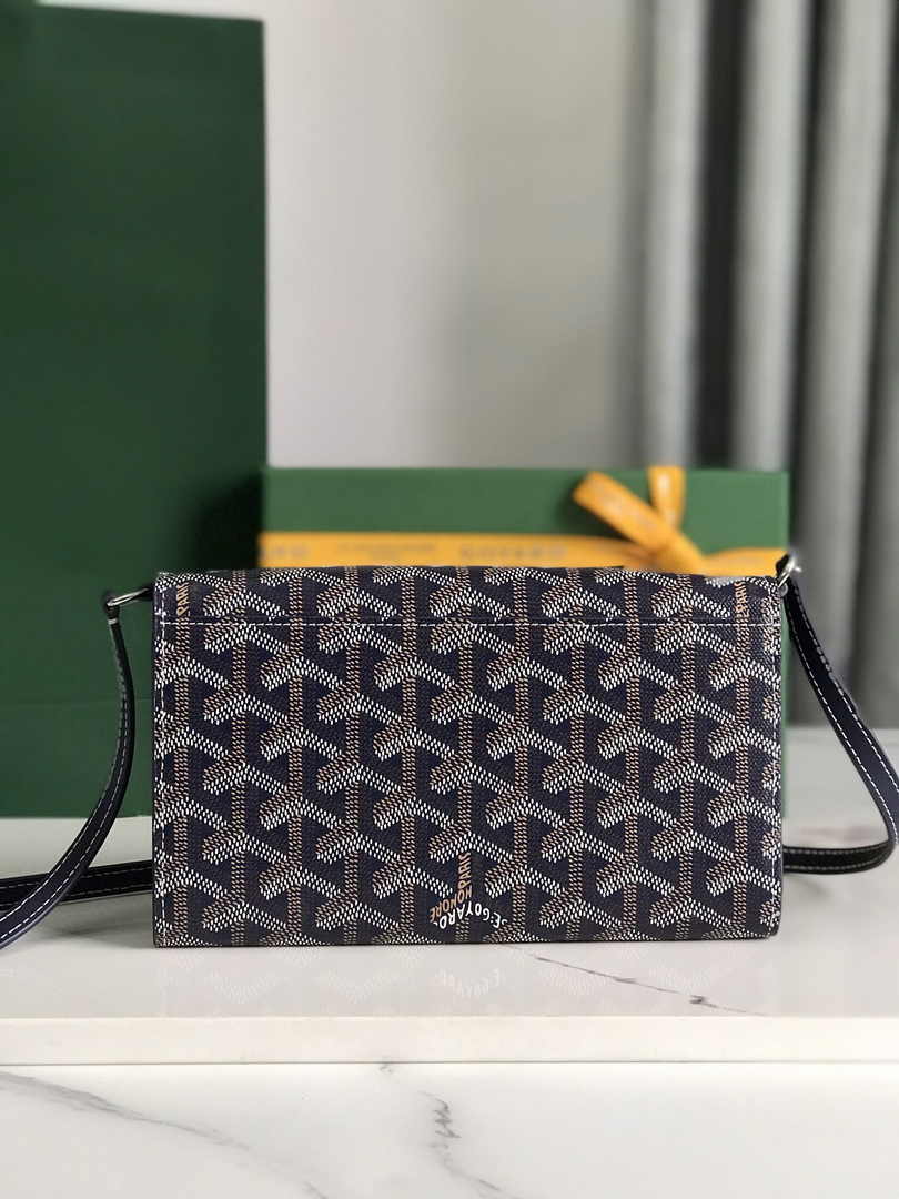 Goyard Varenne Continental Wallet 02019 Goyardine Canvas Navy Blue