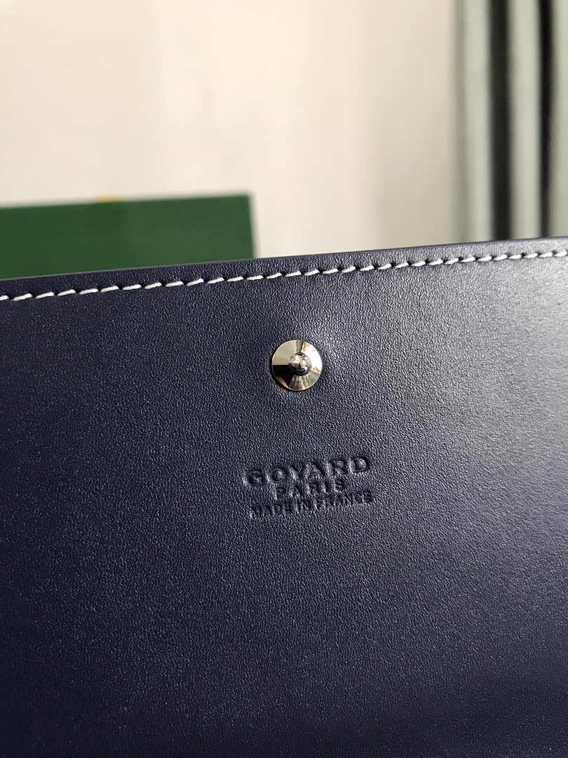 Goyard Varenne Continental Wallet 02019 Goyardine Canvas Navy Blue