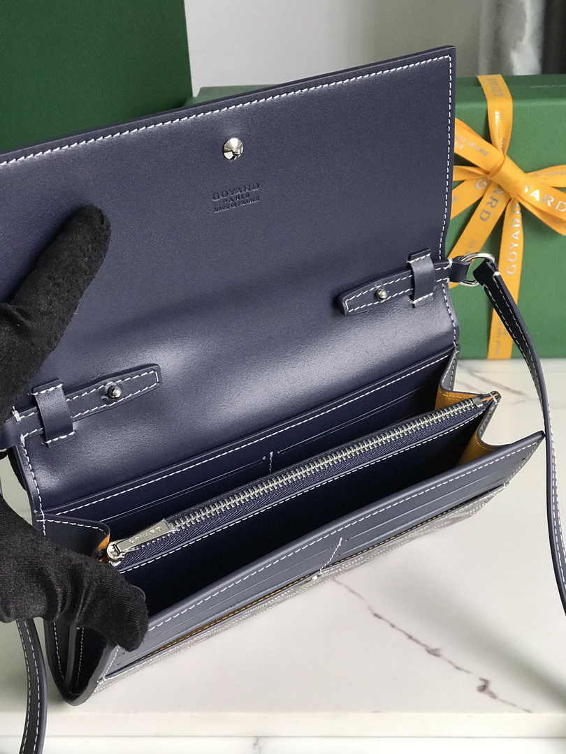 Goyard Varenne Continental Wallet 02019 Goyardine Canvas Navy Blue