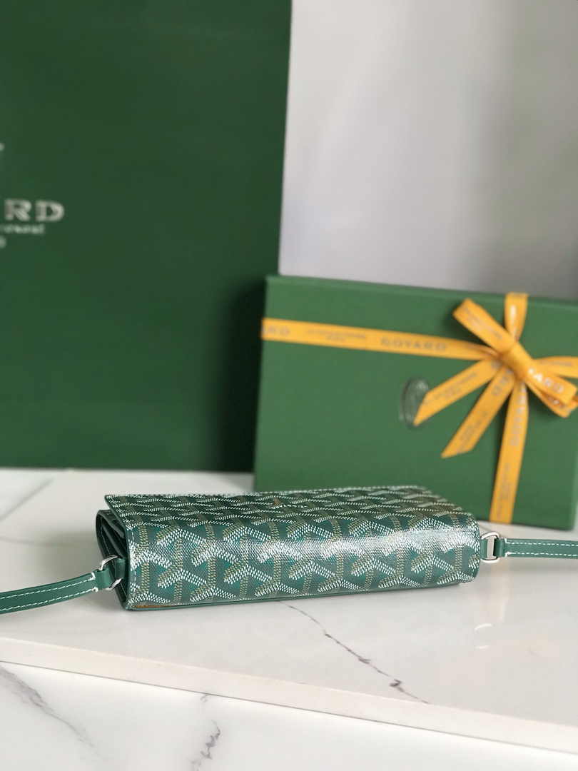 Goyard Varenne Continental Wallet 02019 Goyardine Canvas Green