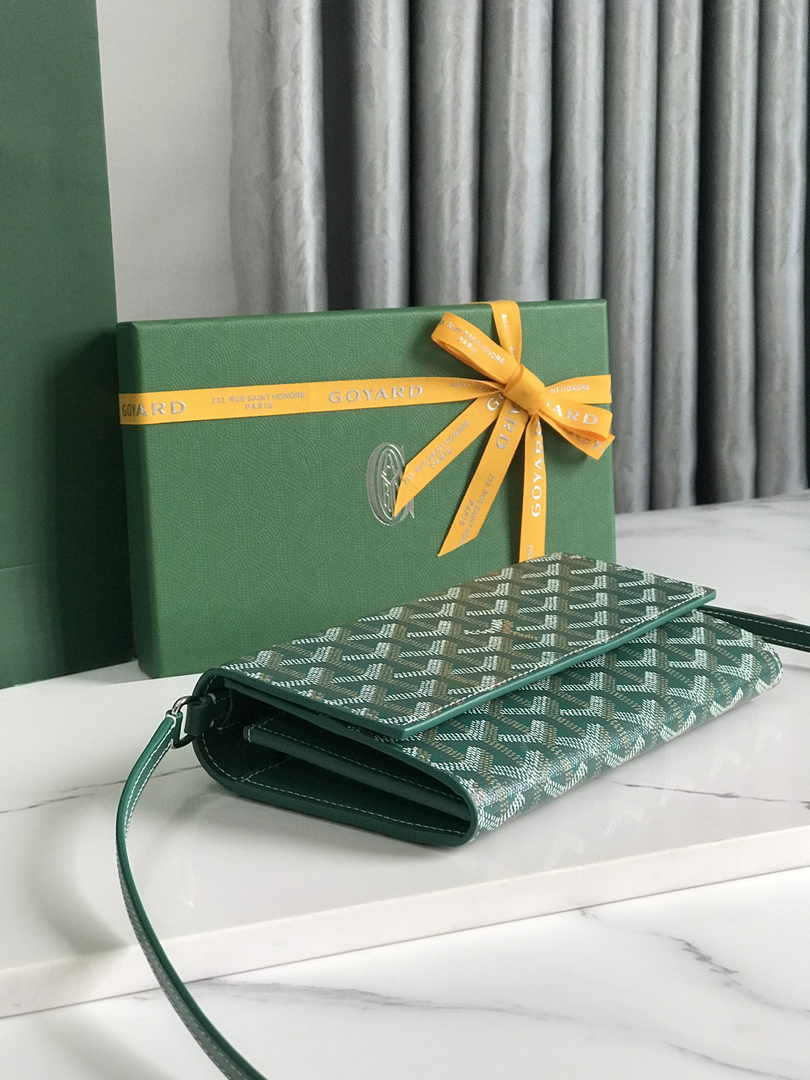 Goyard Varenne Continental Wallet 02019 Goyardine Canvas Green