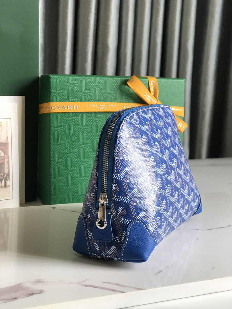 Goyard Vendôme Cosmetic Pouch Goyardine Canvas Blue