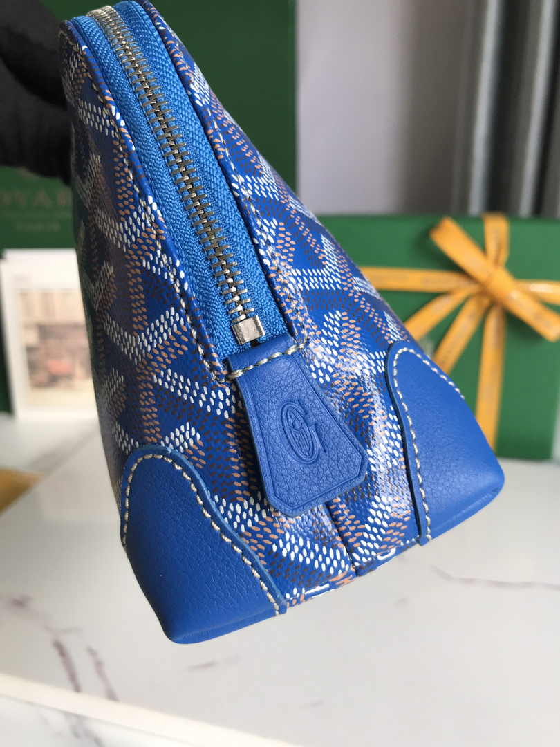 Goyard Vendôme Cosmetic Pouch Goyardine Canvas Blue