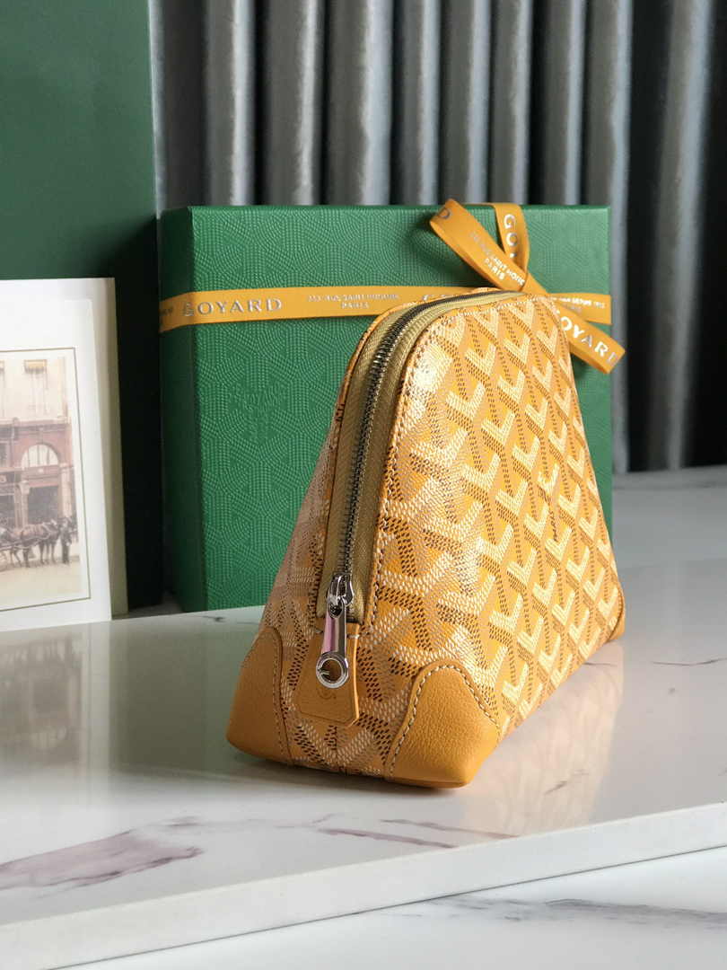 Goyard Vendôme Cosmetic Pouch Goyardine Canvas Yellow