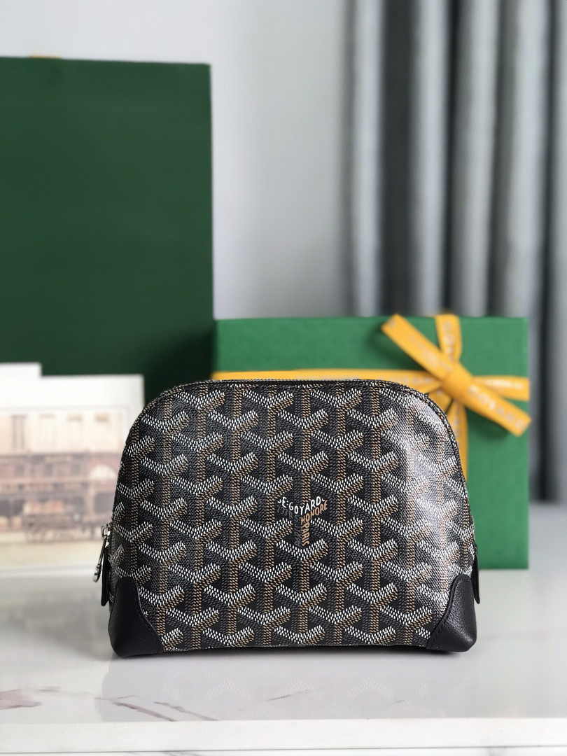 Goyard Vendôme Cosmetic Pouch Goyardine Canvas Black