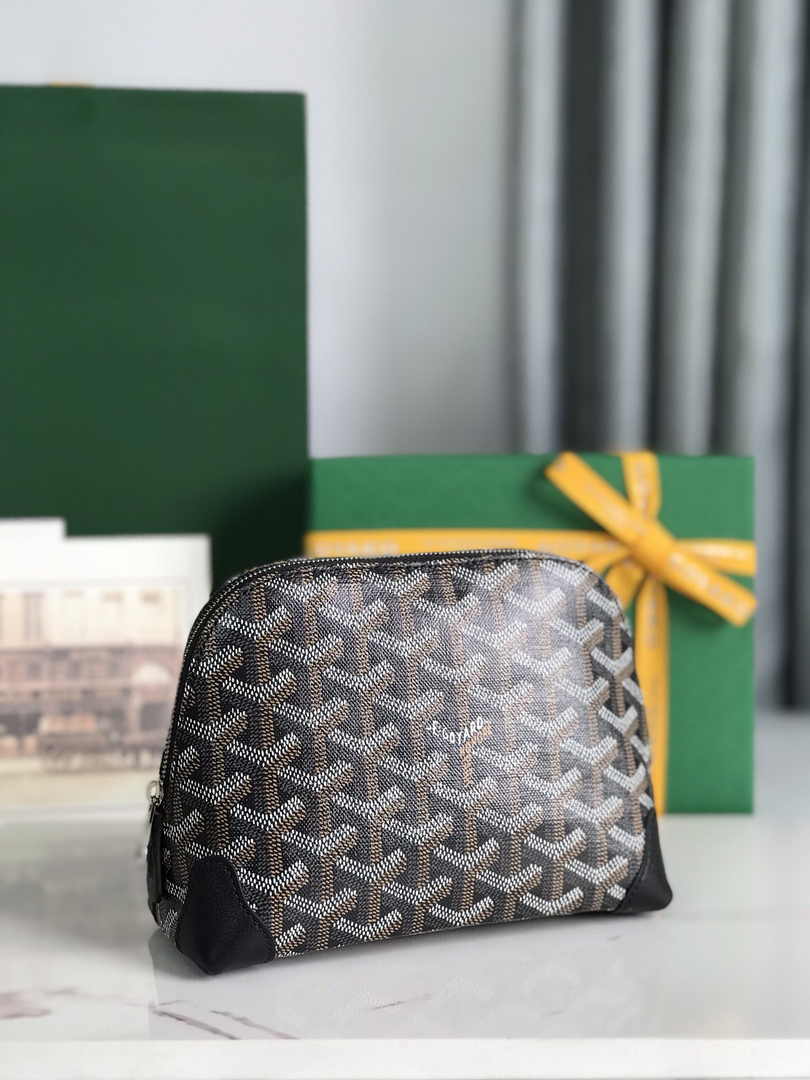 Goyard Vendôme Cosmetic Pouch Goyardine Canvas Black