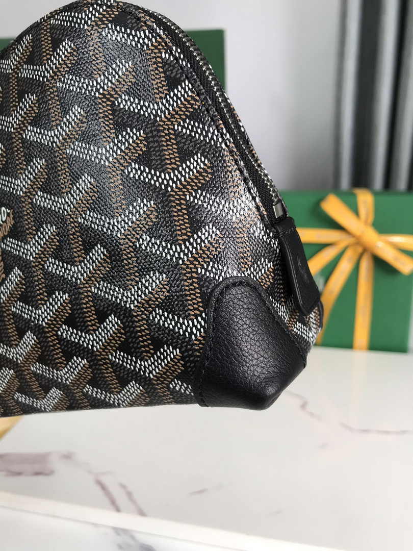 Goyard Vendôme Cosmetic Pouch Goyardine Canvas Black