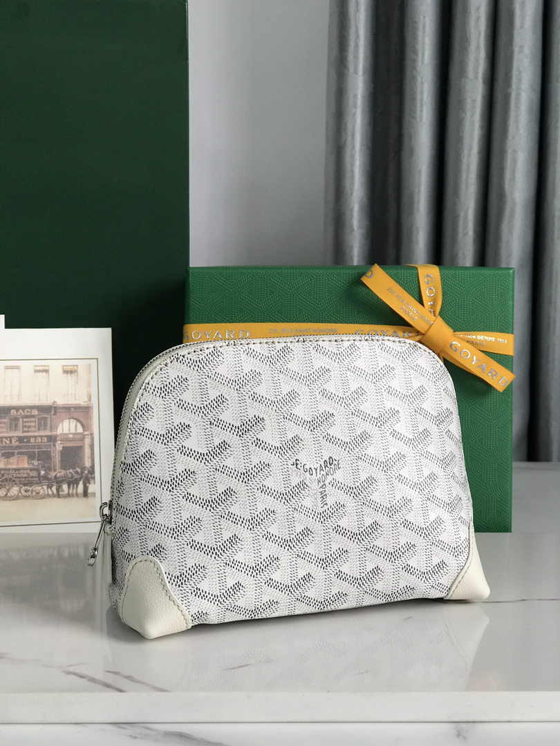 Goyard Vendôme Cosmetic Pouch Goyardine Canvas White