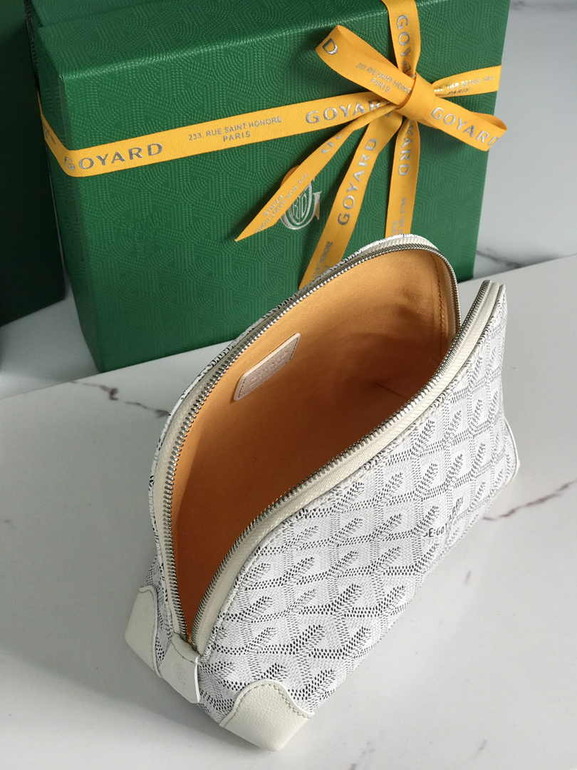 Goyard Vendôme Cosmetic Pouch Goyardine Canvas White