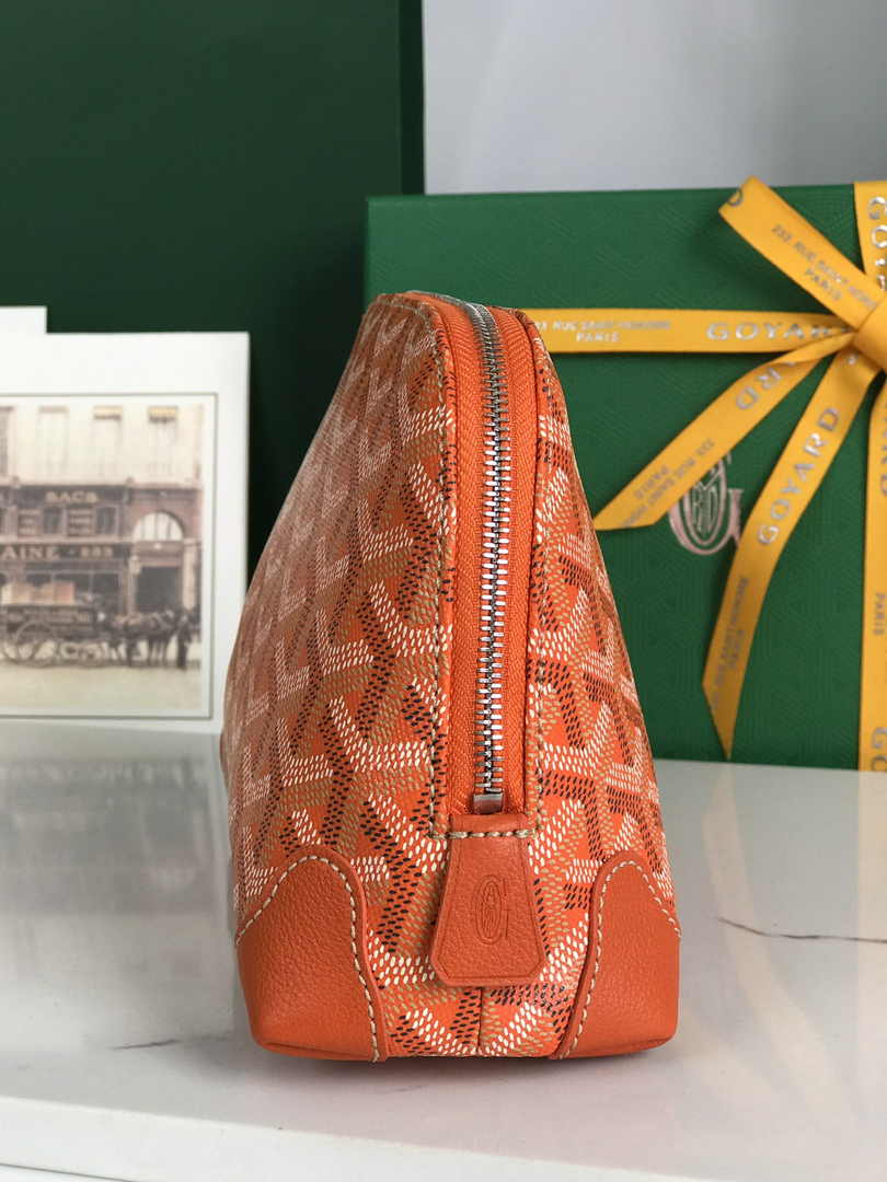 Goyard Vendôme Cosmetic Pouch Goyardine Canvas Orange