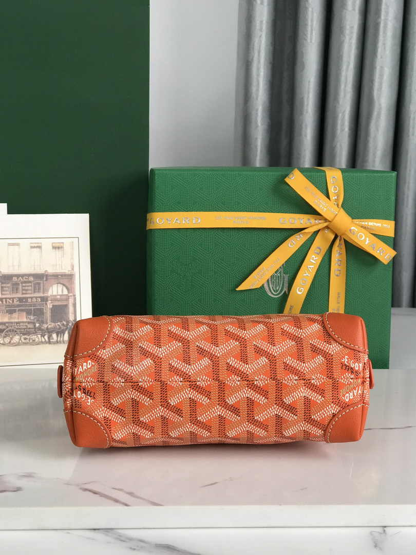 Goyard Vendôme Cosmetic Pouch Goyardine Canvas Orange