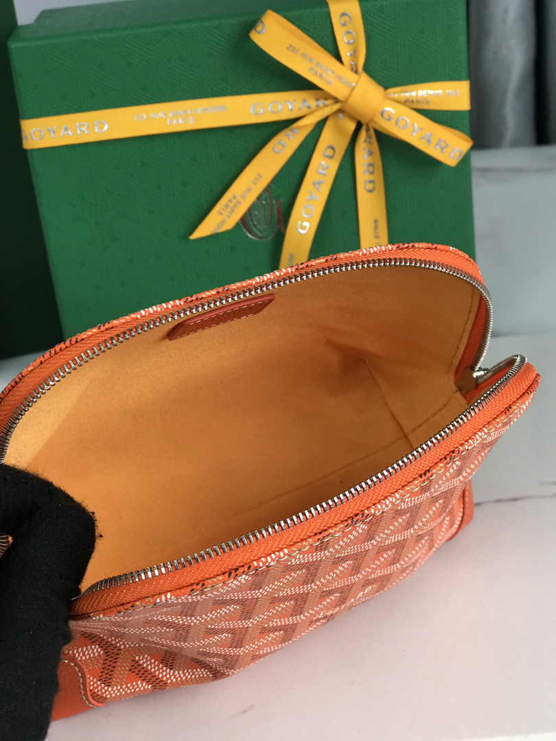 Goyard Vendôme Cosmetic Pouch Goyardine Canvas Orange