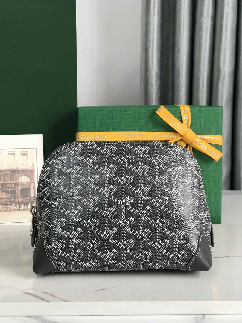 Goyard Vendôme Cosmetic Pouch Goyardine Canvas Gray