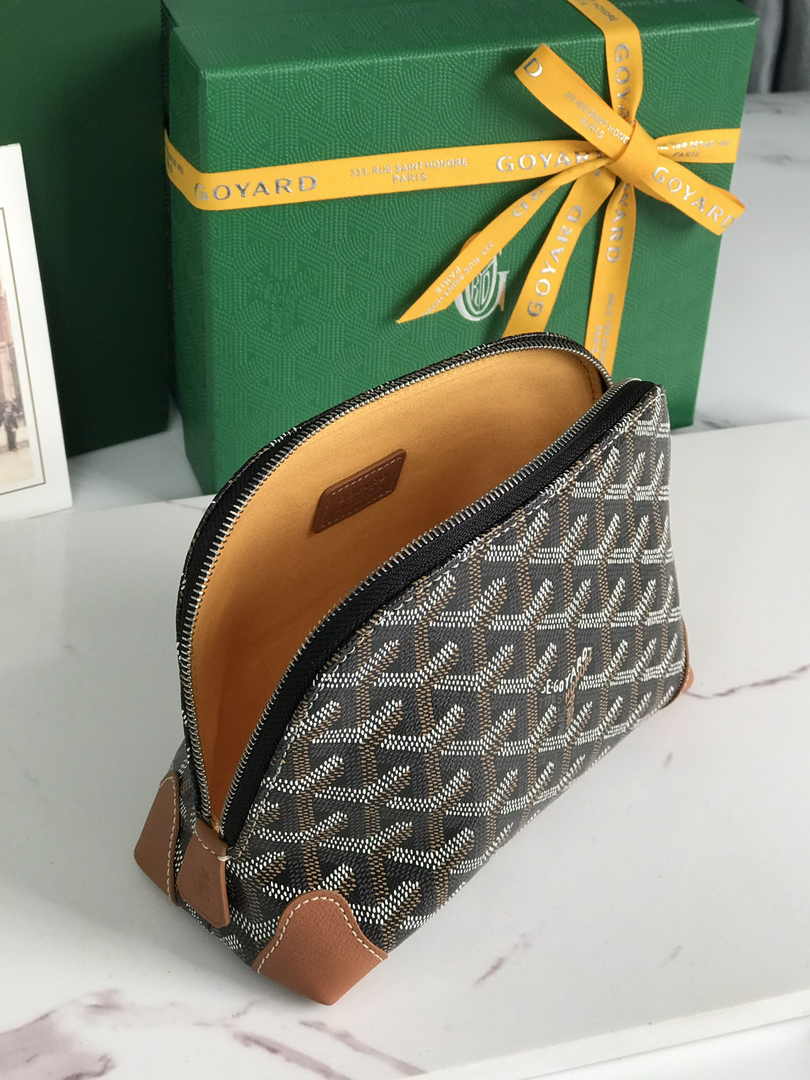 Goyard Vendôme Cosmetic Pouch Goyardine Canvas Brown