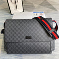 Gucci 211131 GG plus diaper bag Black leather