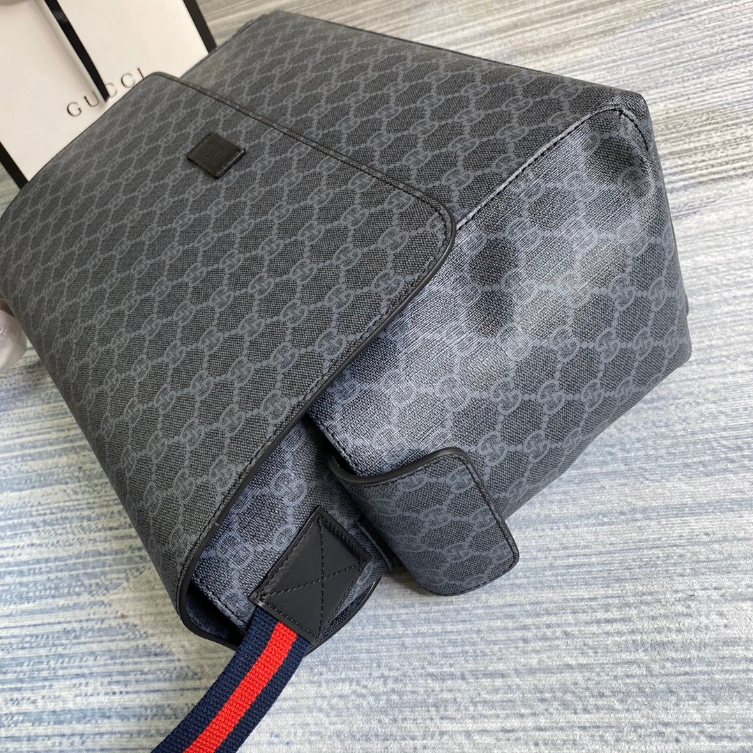 Gucci 211131 GG plus diaper bag Black leather