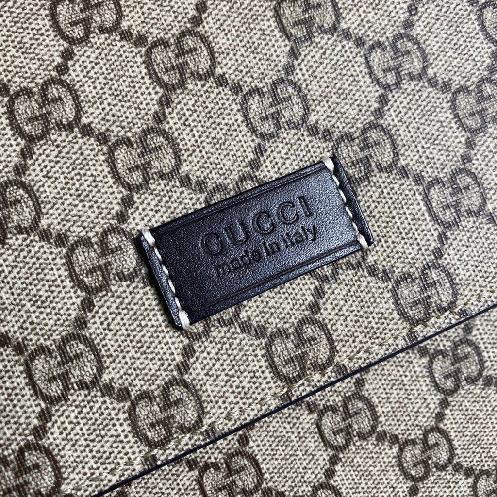 Gucci 211131 GG plus diaper bag brown leather