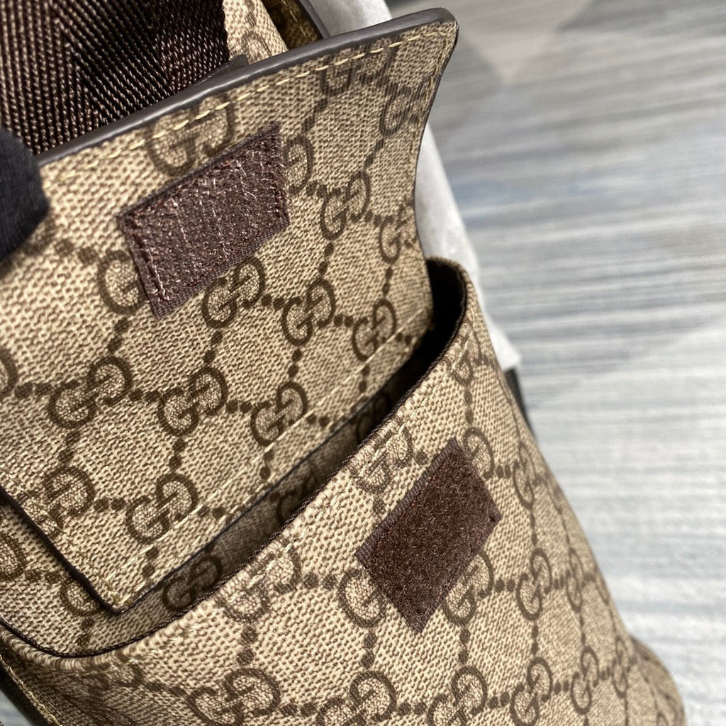 Gucci 211131 GG plus diaper bag brown leather