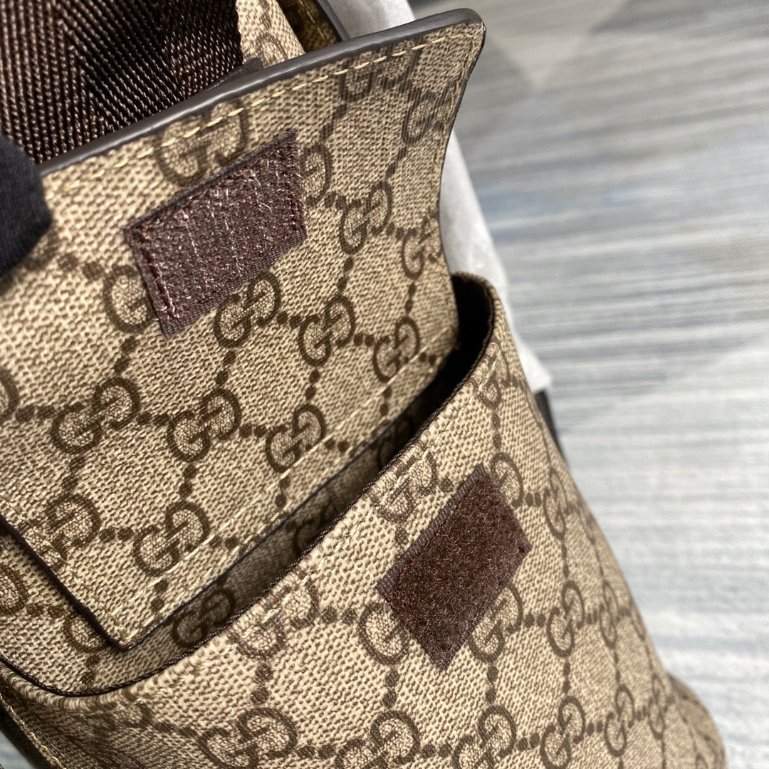 Gucci 211131 GG plus diaper bag brown leather