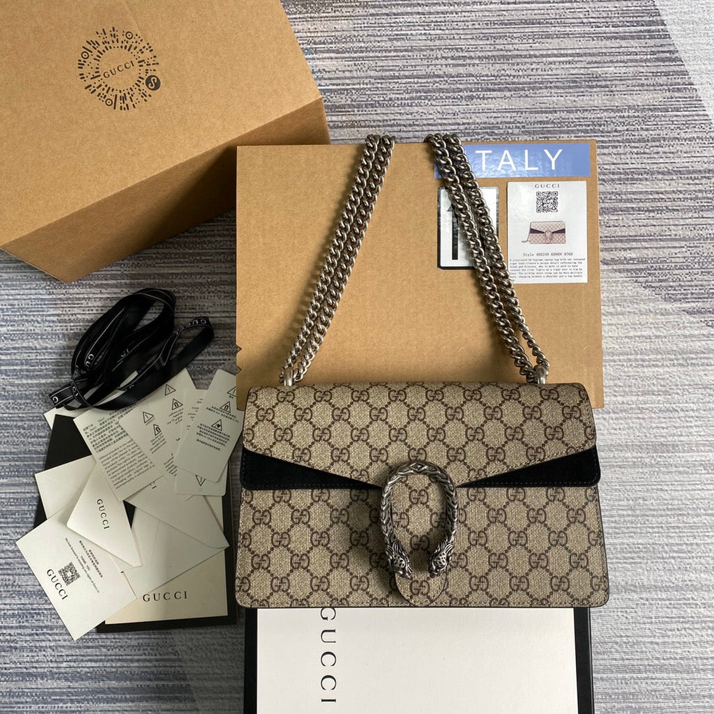 Gucci 400249 Dionysus small GG shoulder bag Black