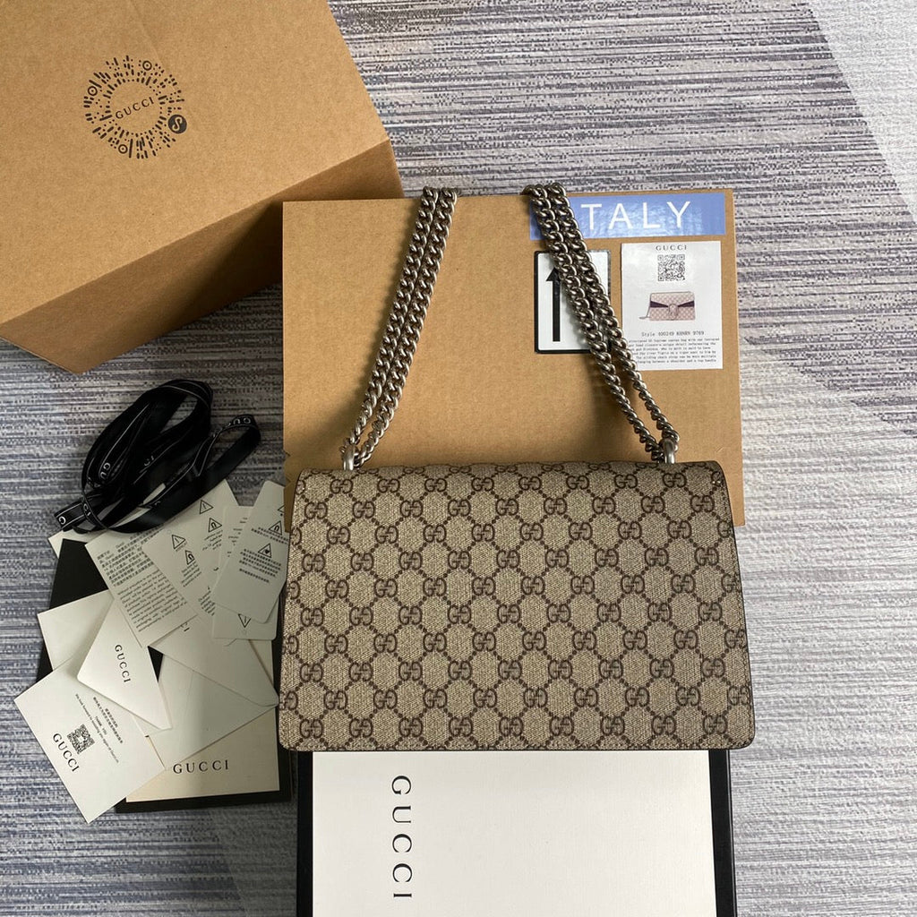 Gucci 400249 Dionysus small GG shoulder bag Black
