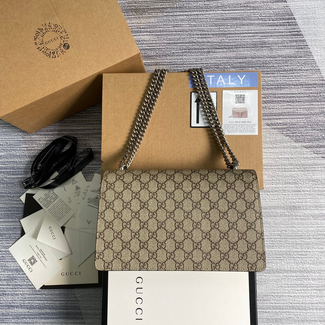Gucci 400249 Dionysus small GG shoulder bag Beige