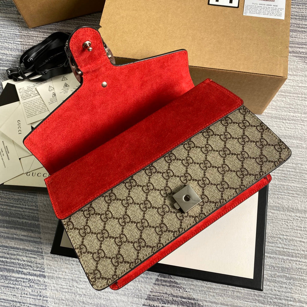 Gucci 400249 Dionysus small GG shoulder bag Red
