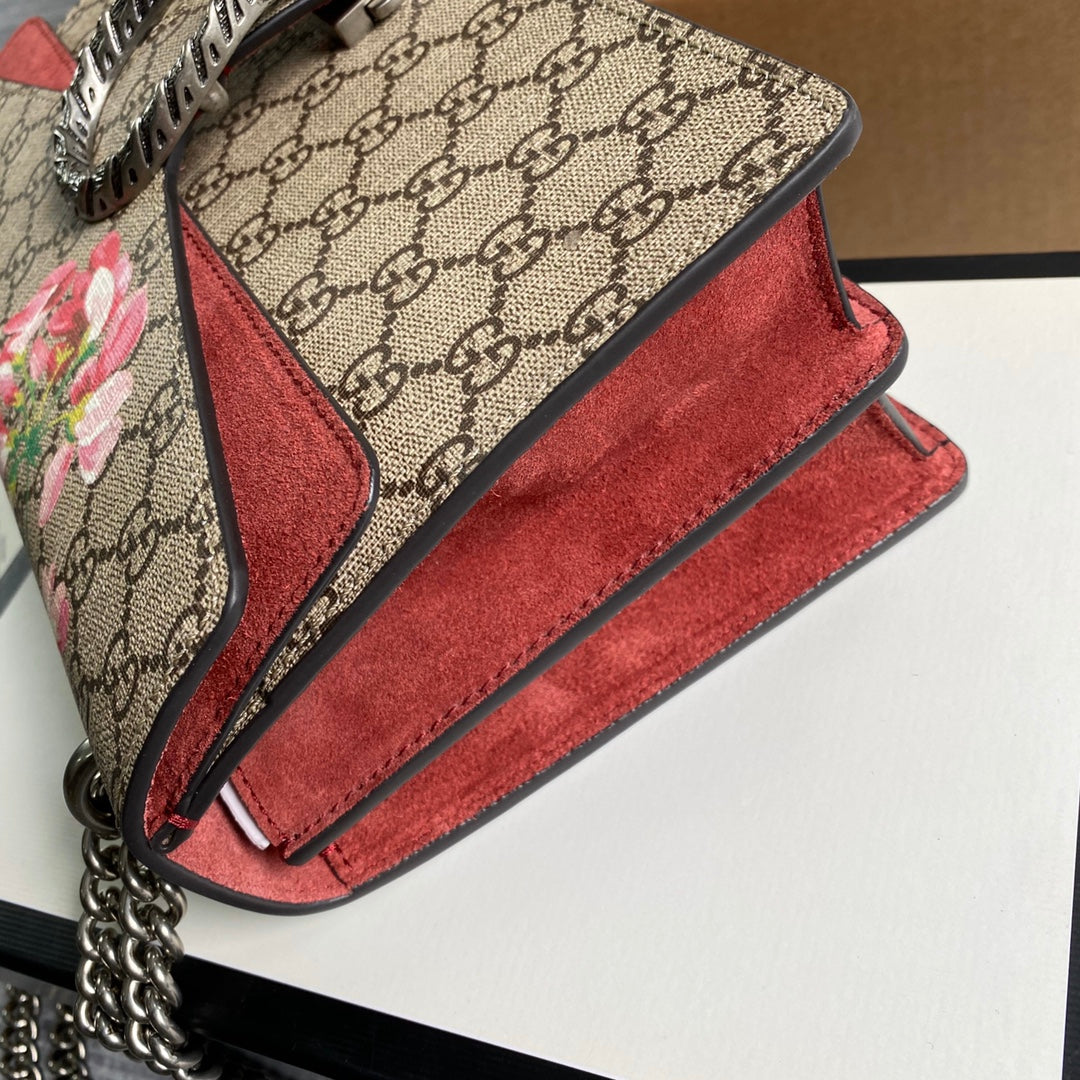 Gucci 400249 Dionysus small GG shoulder bag flower red