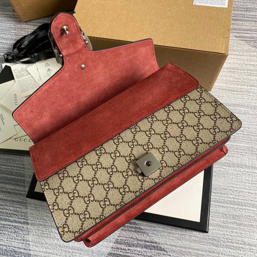 Gucci 400249 Dionysus small GG shoulder bag flower red