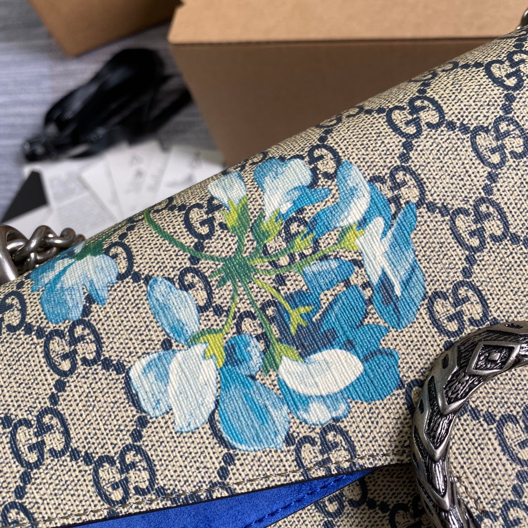 Gucci 400249 Dionysus small GG shoulder bag flower blue