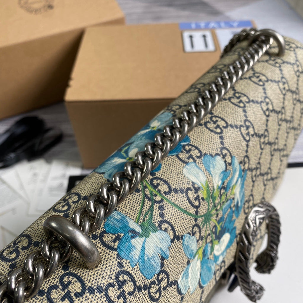 Gucci 400249 Dionysus small GG shoulder bag flower blue