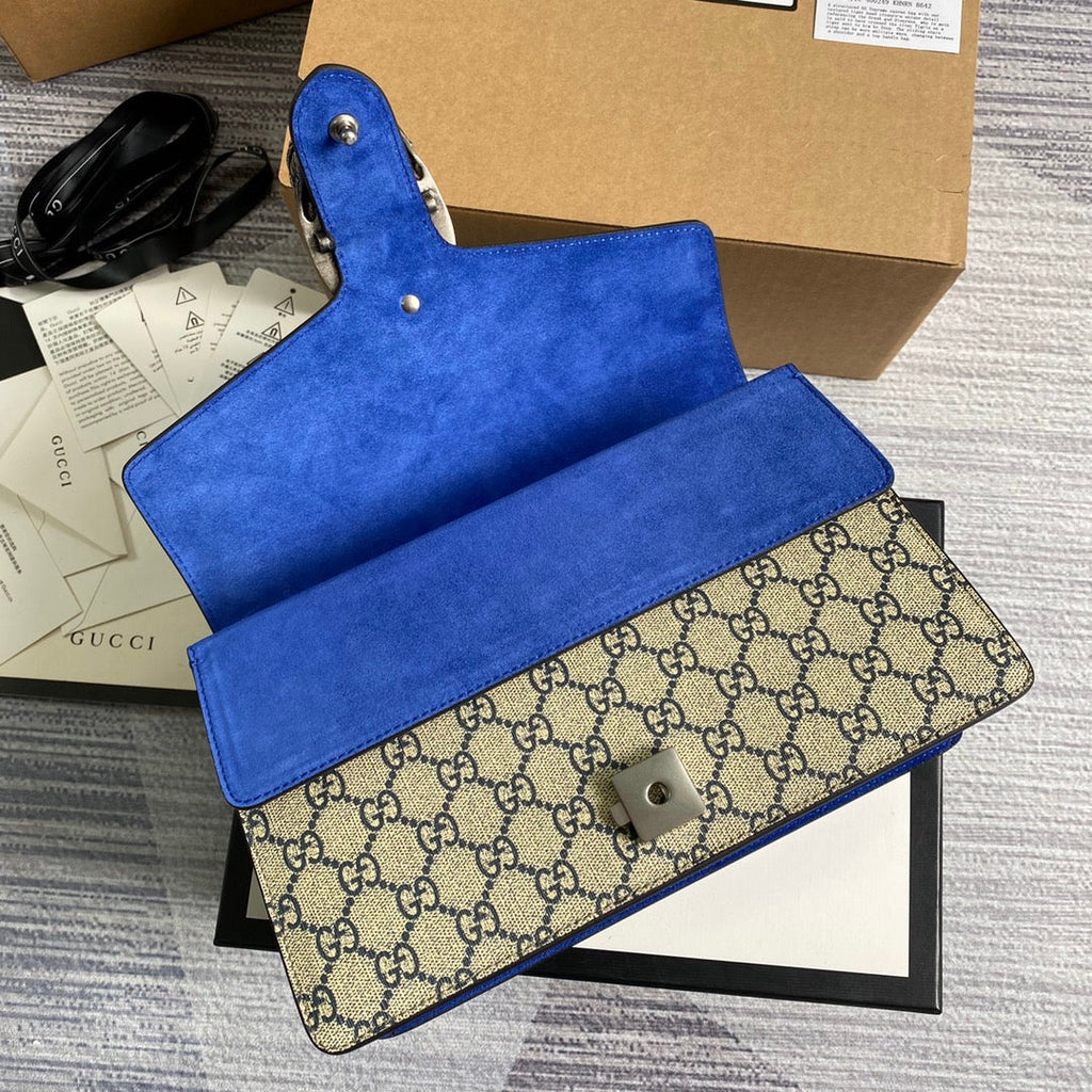 Gucci 400249 Dionysus small GG shoulder bag flower blue