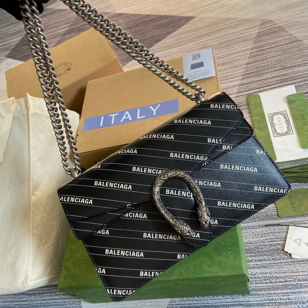 Gucci 400249 Dionysus small shoulder bag black leather