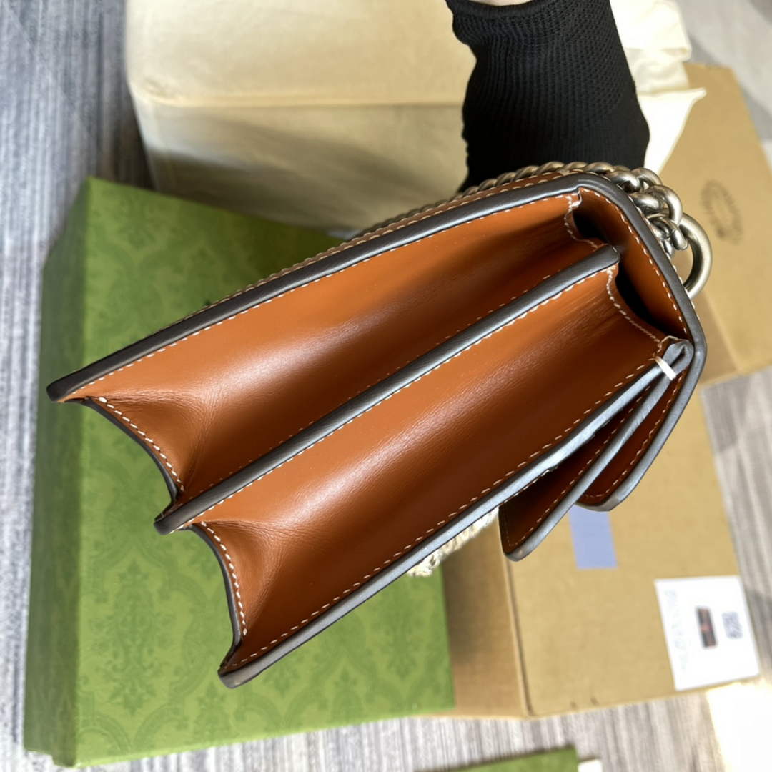 Gucci 400249 Dionysus small shoulder bag brown leather