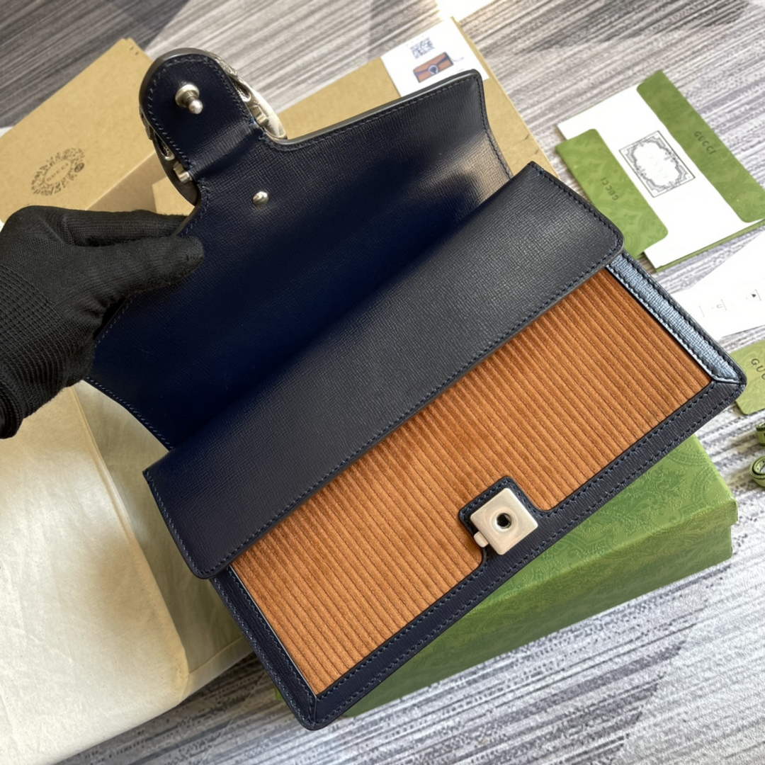 Gucci 400249 Dionysus small shoulder bag blue brown