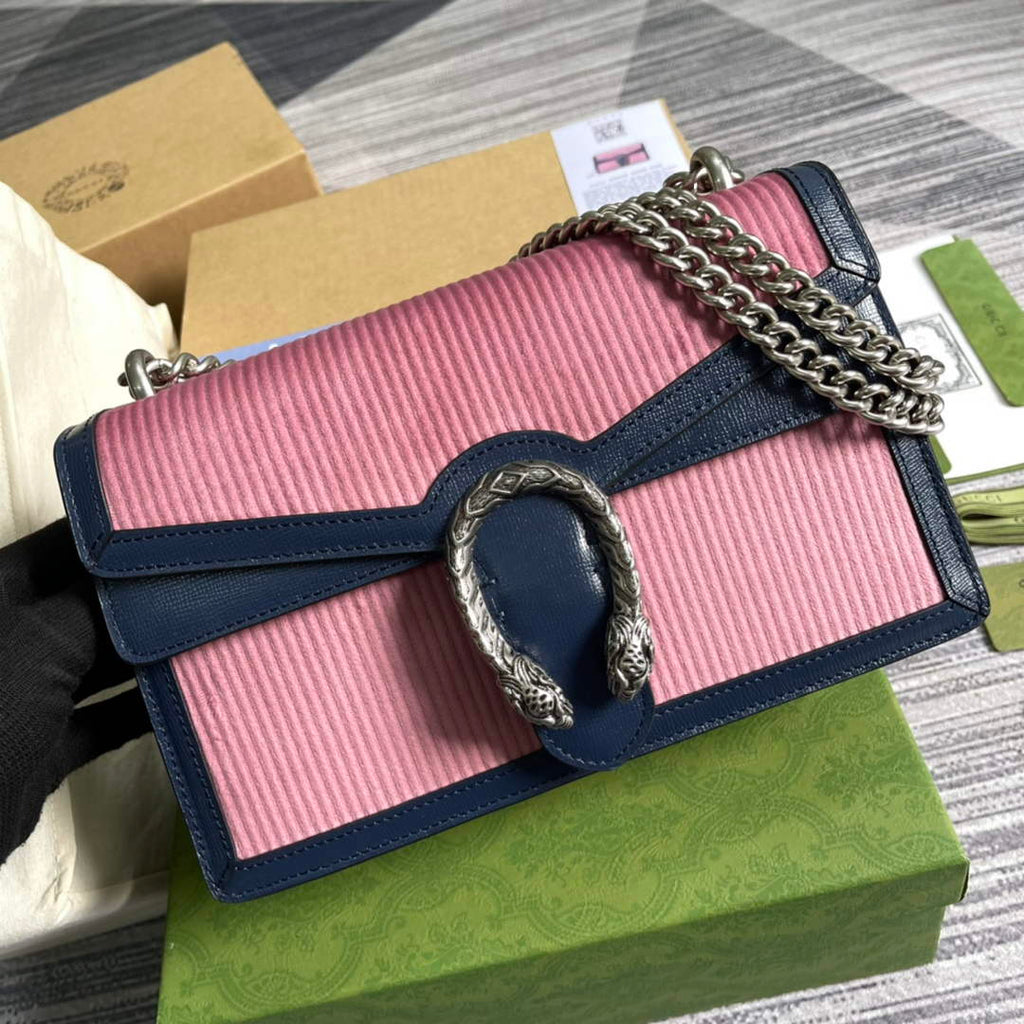 Gucci 400249 Dionysus small shoulder bag blue pink