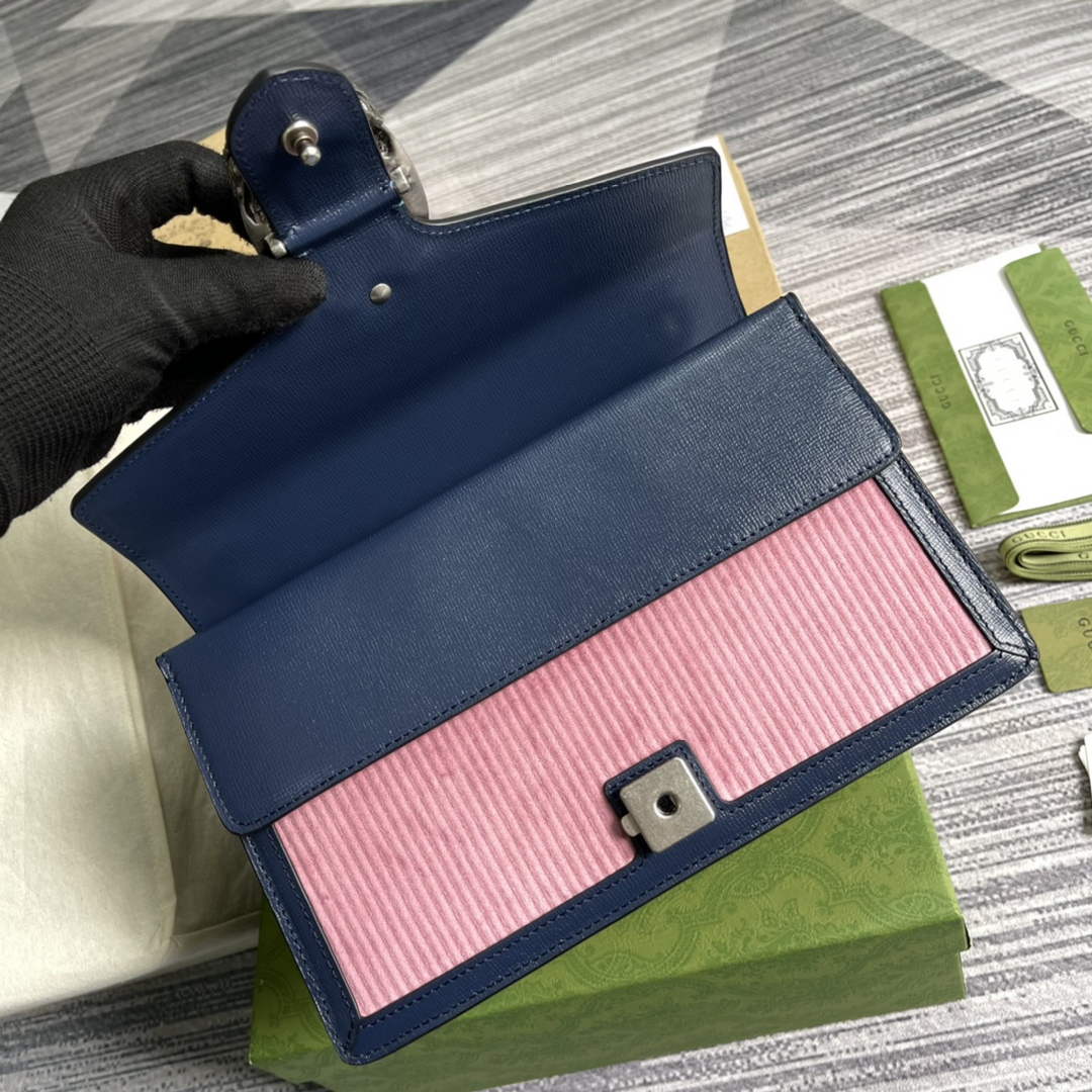 Gucci 400249 Dionysus small shoulder bag blue pink