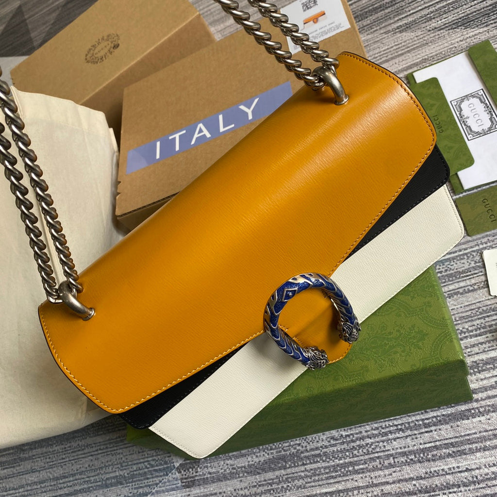 Gucci 400249 Dionysus small shoulder bag yellow white
