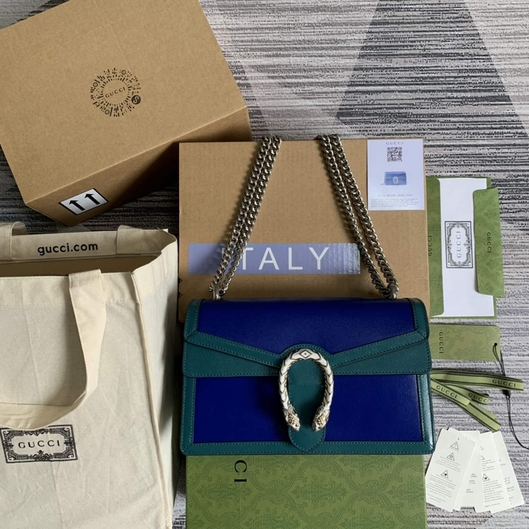 Gucci 400249 Dionysus small shoulder bag blue green