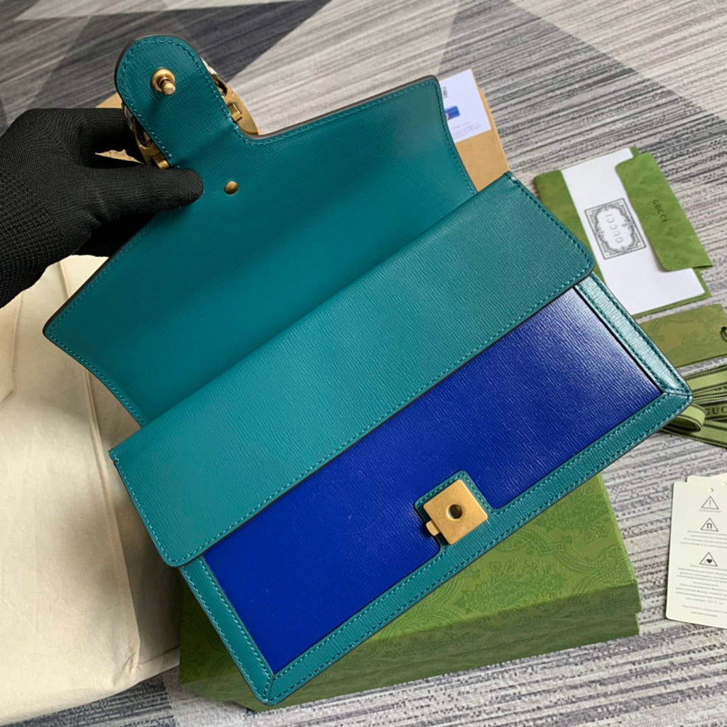 Gucci 400249 Dionysus small shoulder bag blue green