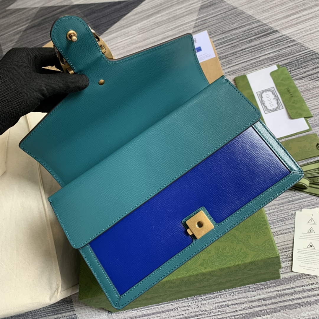 Gucci 400249 Dionysus small shoulder bag blue green