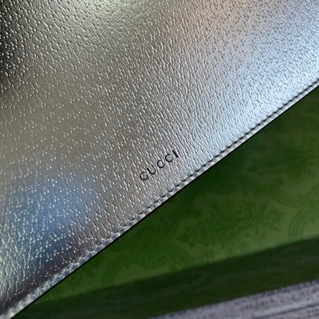 Gucci 400249 Dionysus small shoulder bag leather silver