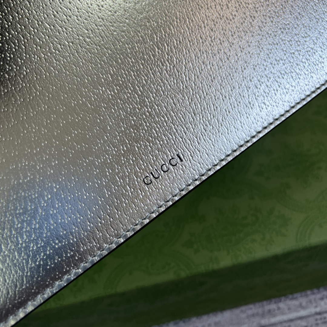 Gucci 400249 Dionysus small shoulder bag leather silver