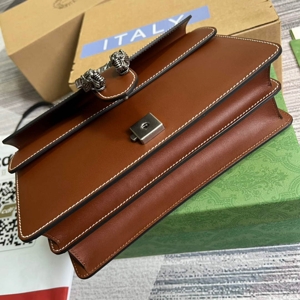 Gucci 400249 Dionysus small shoulder bag leather brown