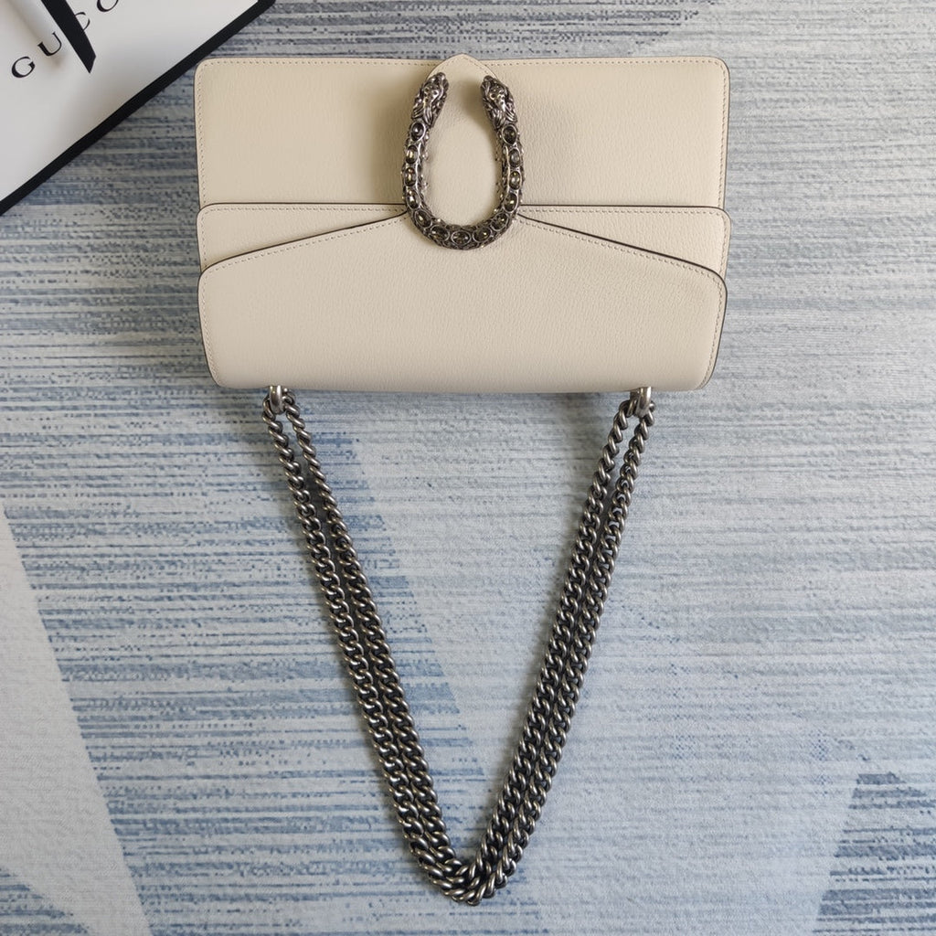 Gucci 400249 Dionysus small shoulder bag leather beige