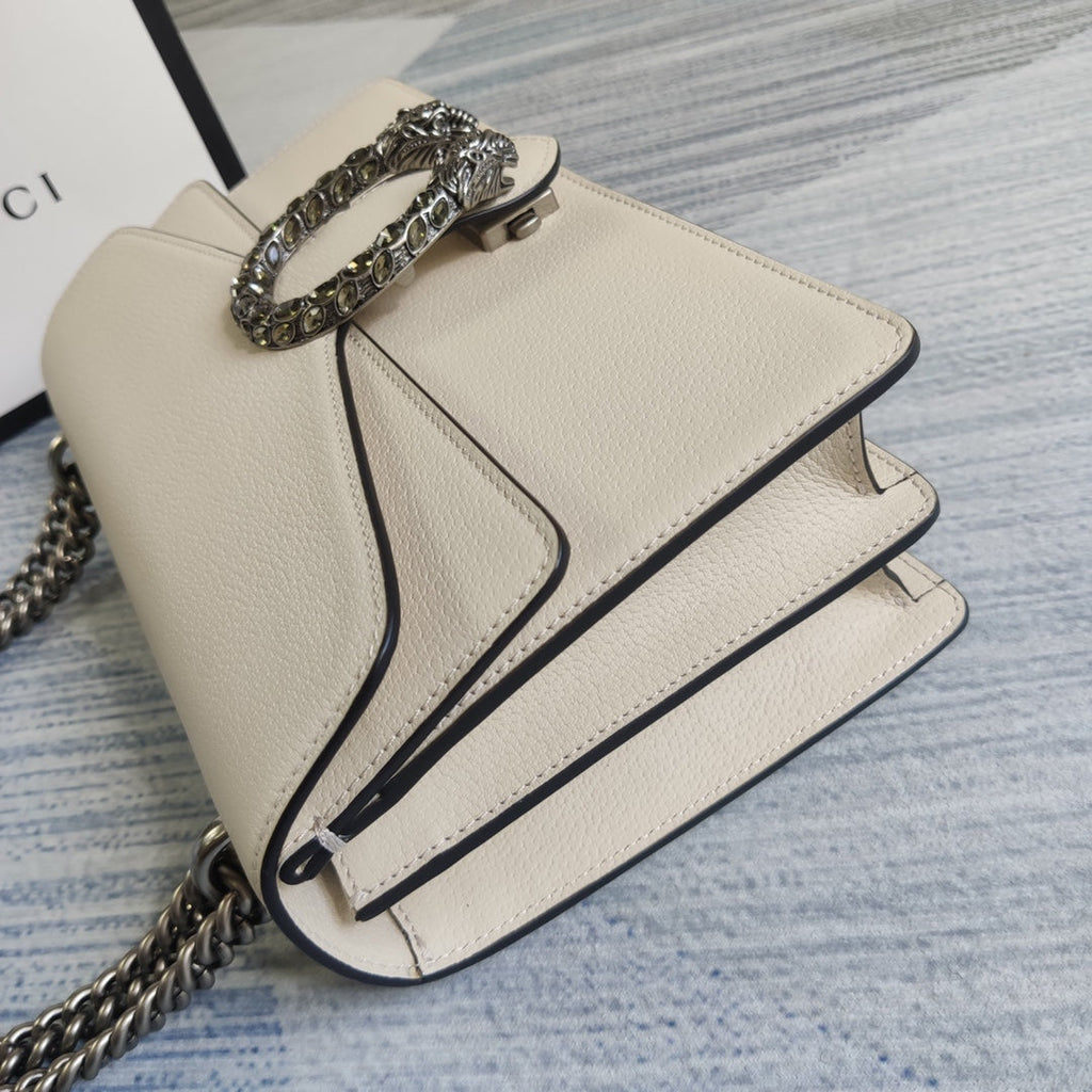Gucci 400249 Dionysus small shoulder bag leather beige