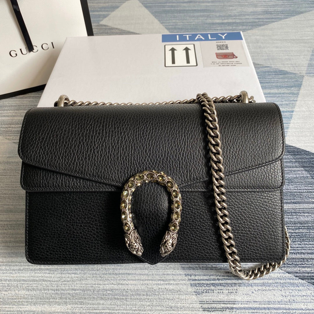 Gucci 400249 Dionysus small shoulder bag leather black